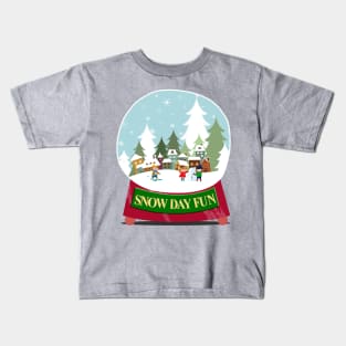 Snow Day Fun Snow Globe Kids T-Shirt